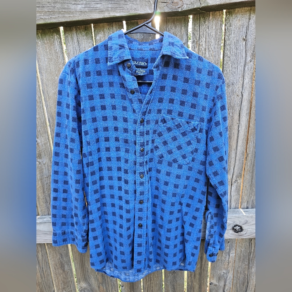 Puritan men's long sleeve button up flannel